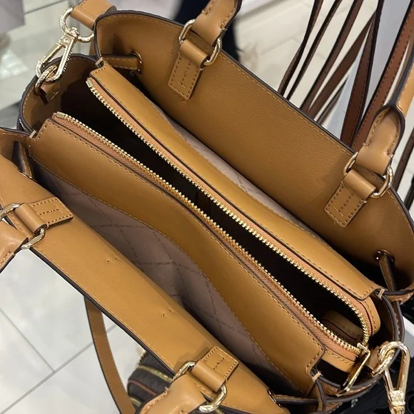 MICHAEL KORS
Reed Large Leather Belted Satchel Crossbody CZ Purse 
Crocodile - Picture 9 of 16